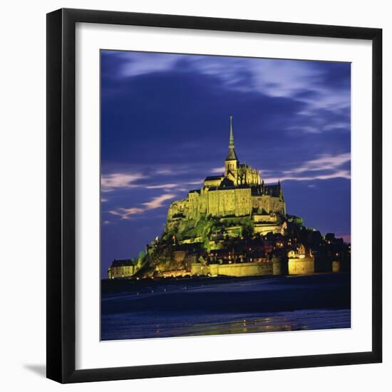 Mont St. Michel, Illuminated at Dusk, La Manche Region, Basse-Normandie, France-Roy Rainford-Framed Photographic Print