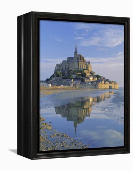 Mont St. Michel (Mont Saint-Michel) Reflected in Water, Manche, Normandy, France, Europe-Ruth Tomlinson-Framed Premier Image Canvas