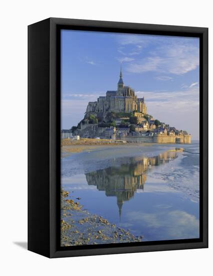 Mont St. Michel (Mont Saint-Michel) Reflected in Water, Manche, Normandy, France, Europe-Ruth Tomlinson-Framed Premier Image Canvas