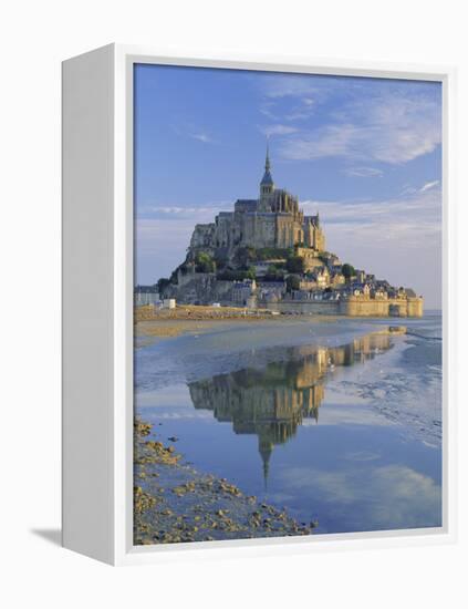 Mont St. Michel (Mont Saint-Michel) Reflected in Water, Manche, Normandy, France, Europe-Ruth Tomlinson-Framed Premier Image Canvas