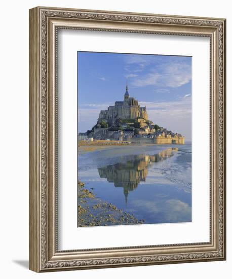 Mont St. Michel (Mont Saint-Michel) Reflected in Water, Manche, Normandy, France, Europe-Ruth Tomlinson-Framed Photographic Print