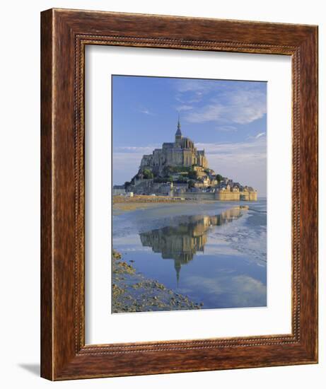 Mont St. Michel (Mont Saint-Michel) Reflected in Water, Manche, Normandy, France, Europe-Ruth Tomlinson-Framed Photographic Print