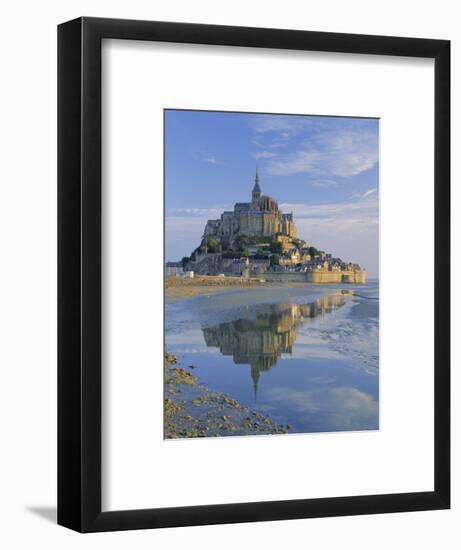 Mont St. Michel (Mont Saint-Michel) Reflected in Water, Manche, Normandy, France, Europe-Ruth Tomlinson-Framed Photographic Print