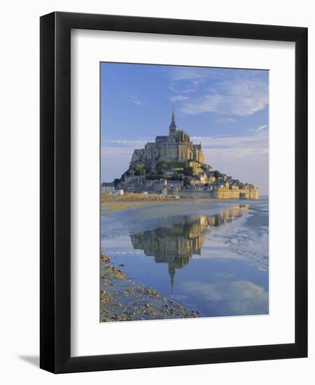 Mont St. Michel (Mont Saint-Michel) Reflected in Water, Manche, Normandy, France, Europe-Ruth Tomlinson-Framed Photographic Print