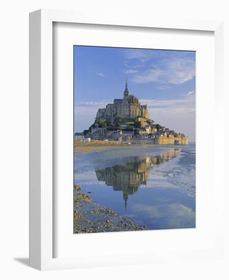 Mont St. Michel (Mont Saint-Michel) Reflected in Water, Manche, Normandy, France, Europe-Ruth Tomlinson-Framed Photographic Print