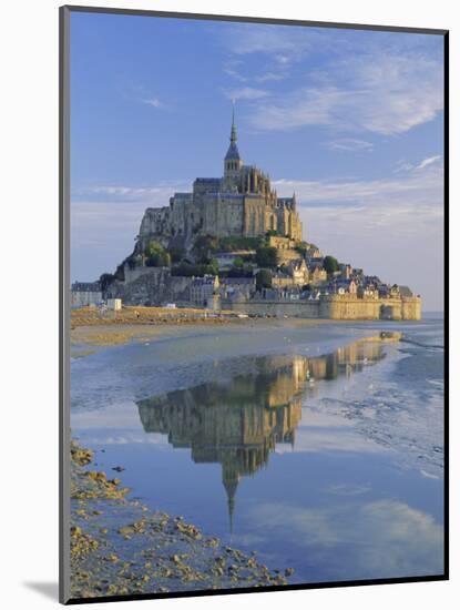 Mont St. Michel (Mont Saint-Michel) Reflected in Water, Manche, Normandy, France, Europe-Ruth Tomlinson-Mounted Photographic Print