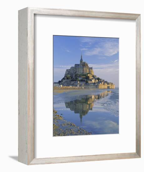 Mont St. Michel (Mont Saint-Michel) Reflected in Water, Manche, Normandy, France, Europe-Ruth Tomlinson-Framed Photographic Print