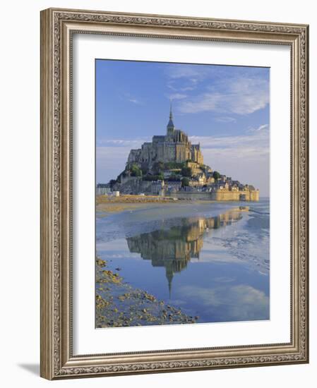 Mont St. Michel (Mont Saint-Michel) Reflected in Water, Manche, Normandy, France, Europe-Ruth Tomlinson-Framed Photographic Print