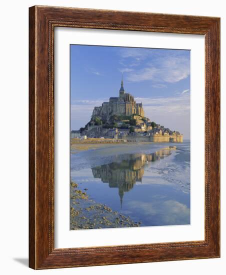 Mont St. Michel (Mont Saint-Michel) Reflected in Water, Manche, Normandy, France, Europe-Ruth Tomlinson-Framed Photographic Print