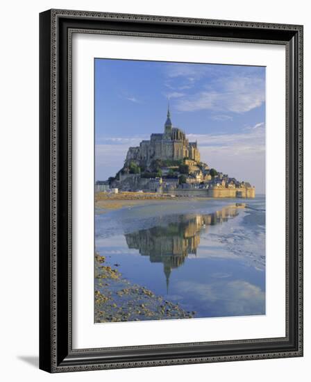 Mont St. Michel (Mont Saint-Michel) Reflected in Water, Manche, Normandy, France, Europe-Ruth Tomlinson-Framed Photographic Print