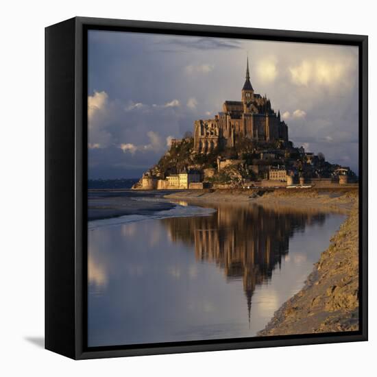 Mont-St-Michel, Normandy. Evening Shot with Reflection-Joe Cornish-Framed Premier Image Canvas