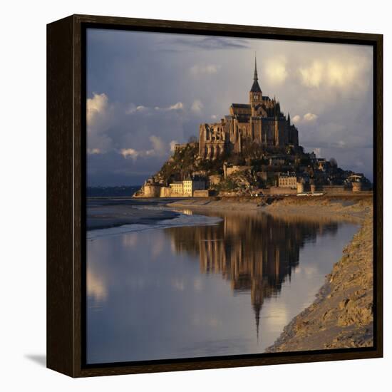Mont-St-Michel, Normandy. Evening Shot with Reflection-Joe Cornish-Framed Premier Image Canvas