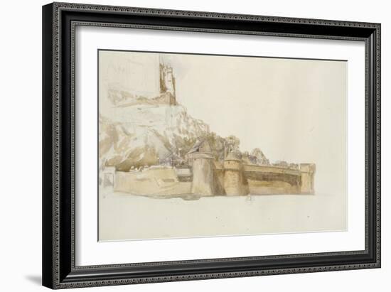 Mont St Michel: the Walls and Bastions, C. 1876 (Watercolour over Graphite on Paper)-Alfred William Hunt-Framed Giclee Print