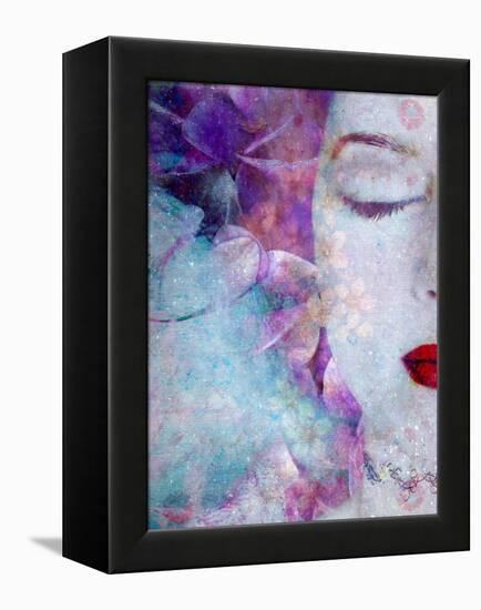 Montage of a Portrait with Flowers and Texture-Alaya Gadeh-Framed Premier Image Canvas