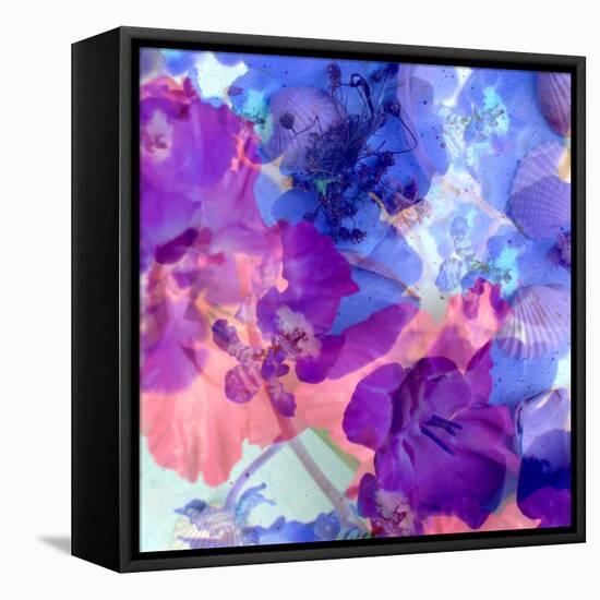 Montage of Blossoms and Mussels in Violet and Lilac Tones-Alaya Gadeh-Framed Premier Image Canvas