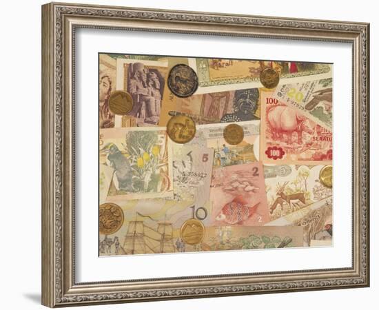 Montage of Coins and Paper Money-Steve Satushek-Framed Photographic Print