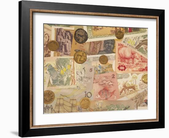 Montage of Coins and Paper Money-Steve Satushek-Framed Photographic Print