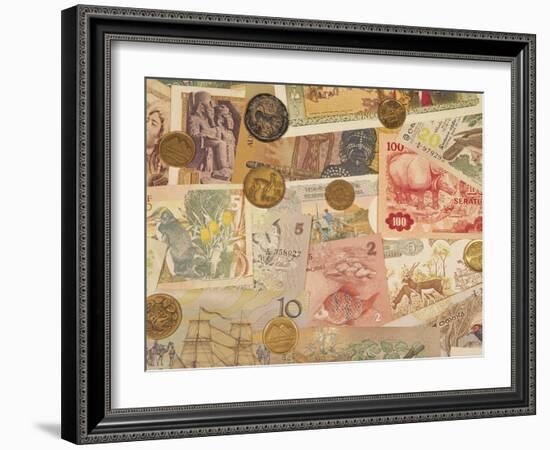 Montage of Coins and Paper Money-Steve Satushek-Framed Photographic Print