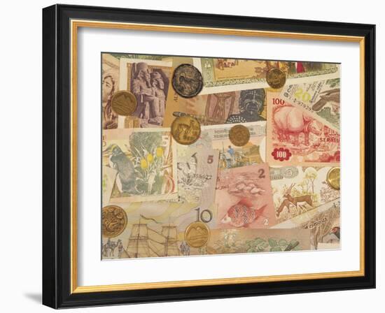 Montage of Coins and Paper Money-Steve Satushek-Framed Photographic Print