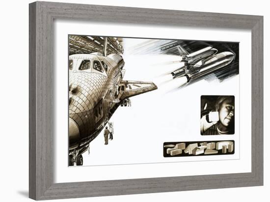 Montage of Images Relating to the Space Shuttle-Wilf Hardy-Framed Giclee Print