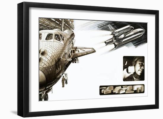 Montage of Images Relating to the Space Shuttle-Wilf Hardy-Framed Giclee Print