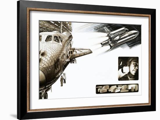 Montage of Images Relating to the Space Shuttle-Wilf Hardy-Framed Giclee Print