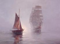 The Action Between the Java and Constitution-Montague Dawson-Art Print
