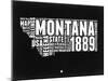 Montana Black and White Map-NaxArt-Mounted Art Print