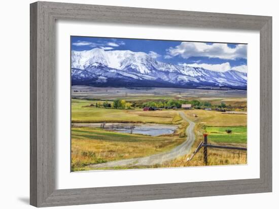 Montana Farm (Watercolor)-Galloimages Online-Framed Photographic Print