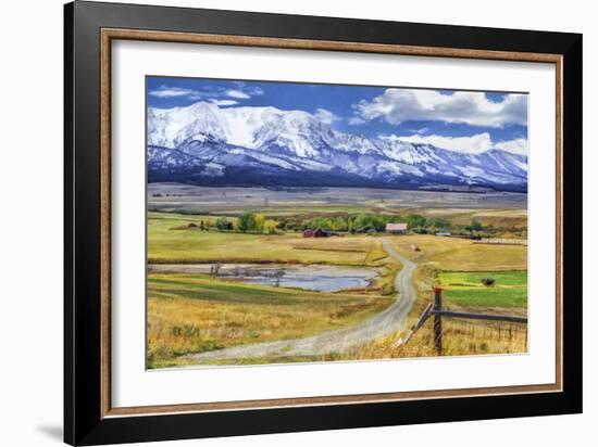 Montana Farm (Watercolor)-Galloimages Online-Framed Photographic Print