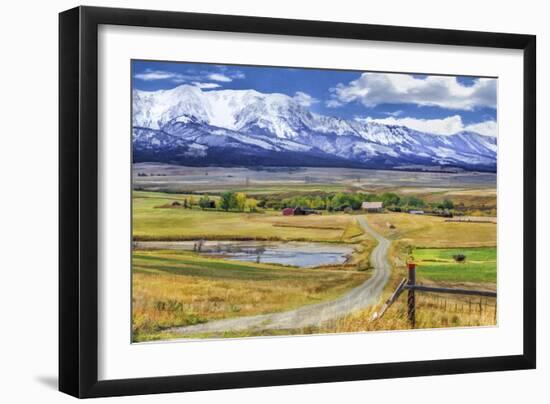 Montana Farm (Watercolor)-Galloimages Online-Framed Photographic Print