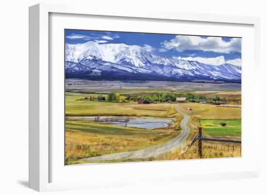 Montana Farm (Watercolor)-Galloimages Online-Framed Photographic Print