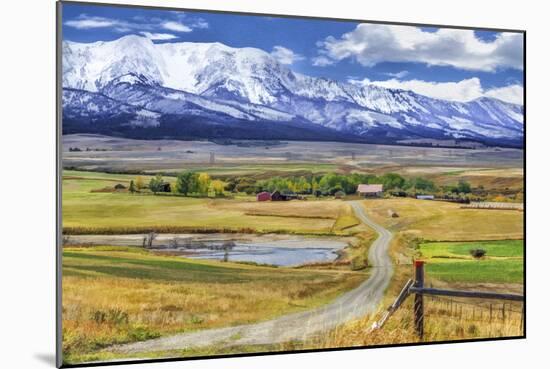 Montana Farm (Watercolor)-Galloimages Online-Mounted Photographic Print