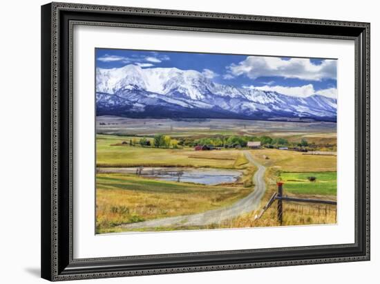 Montana Farm (Watercolor)-Galloimages Online-Framed Photographic Print