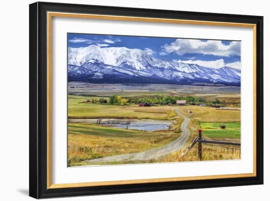 Montana Farm (Watercolor)-Galloimages Online-Framed Photographic Print