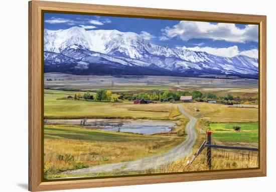 Montana Farm (Watercolor)-Galloimages Online-Framed Premier Image Canvas