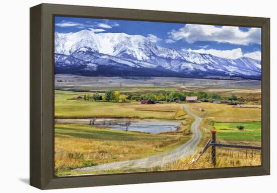 Montana Farm (Watercolor)-Galloimages Online-Framed Premier Image Canvas