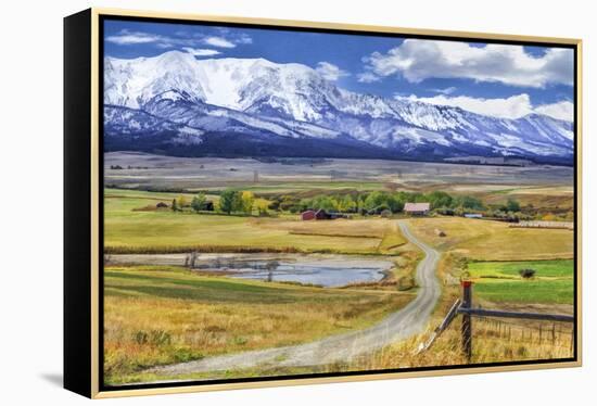 Montana Farm (Watercolor)-Galloimages Online-Framed Premier Image Canvas