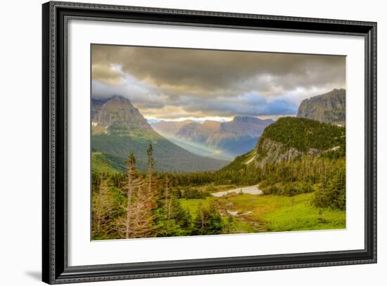 Montana, Glacier National Park, Logan Pass. Sunrise on Mountain Landscape-Jaynes Gallery-Framed Photographic Print