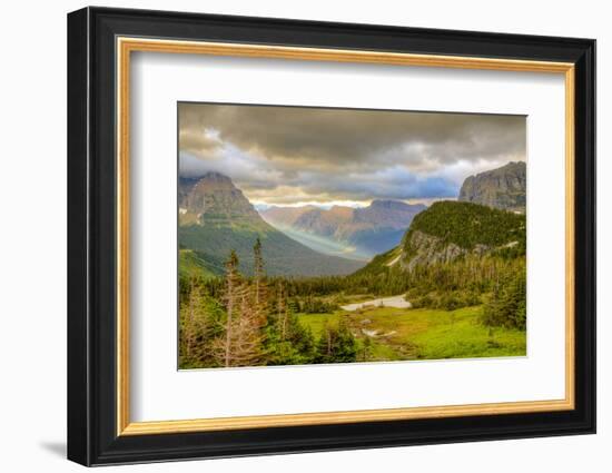 Montana, Glacier National Park, Logan Pass. Sunrise on Mountain Landscape-Jaynes Gallery-Framed Photographic Print