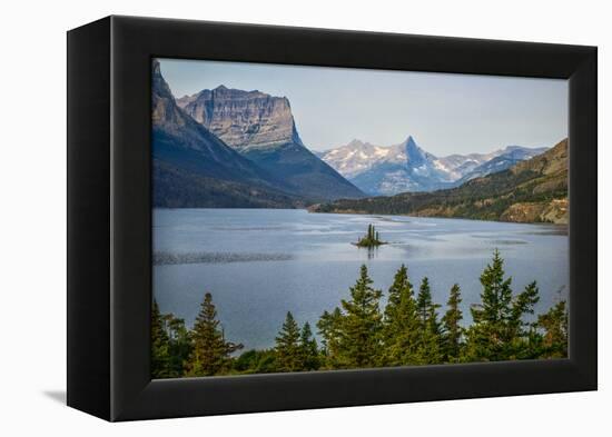 Montana, Glacier NP, Wild Goose Island Seen from Going-To-The-Sun Road-Rona Schwarz-Framed Premier Image Canvas