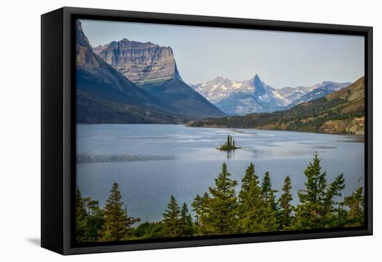 Montana, Glacier NP, Wild Goose Island Seen from Going-To-The-Sun Road-Rona Schwarz-Framed Premier Image Canvas