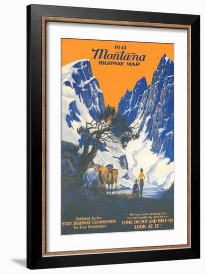 Montana Highway Map-null-Framed Art Print