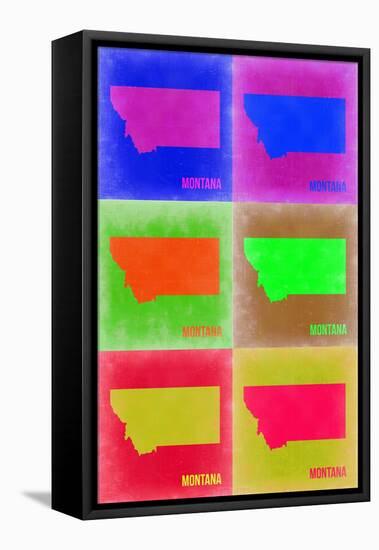 Montana Pop Art Map 2-NaxArt-Framed Stretched Canvas