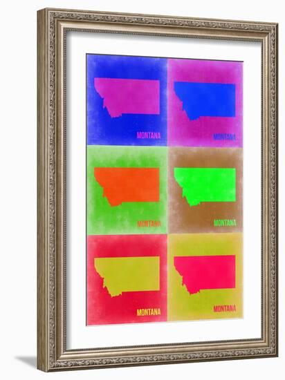 Montana Pop Art Map 2-NaxArt-Framed Art Print