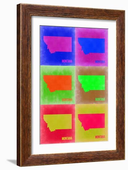 Montana Pop Art Map 2-NaxArt-Framed Art Print