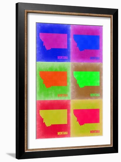 Montana Pop Art Map 2-NaxArt-Framed Art Print