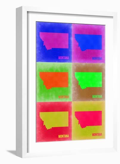 Montana Pop Art Map 2-NaxArt-Framed Art Print