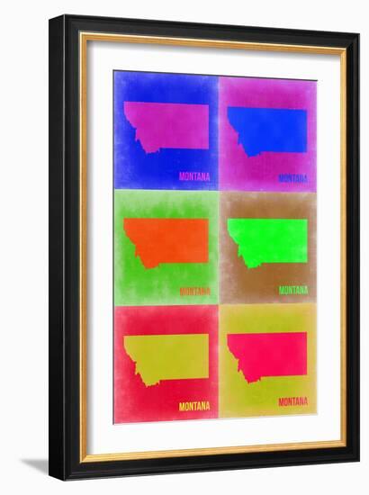 Montana Pop Art Map 2-NaxArt-Framed Art Print