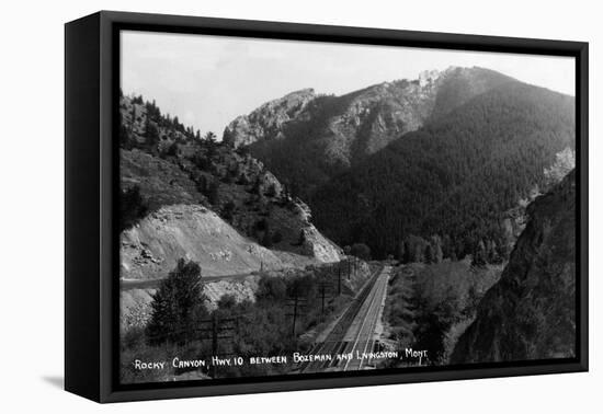 Montana - Rocky Canyon between Bozeman and Livingston-Lantern Press-Framed Stretched Canvas